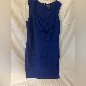 White House Black Market Blue Sleeveless Dress, Size 16